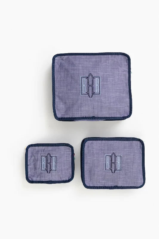 Navy Chambray Travel Set