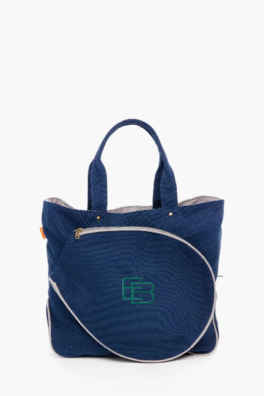 Navy Monogrammed Tennis Tote