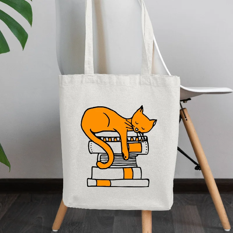 Orange Cat Organic Cotton Canvas Book Bag