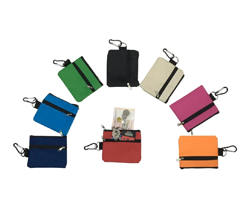 Pouch with zipper & carabiner