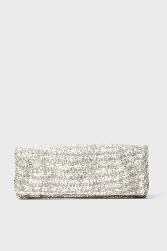 Silver Beaded Clutch