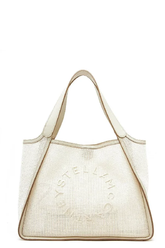 Embroidered Mesh Tote