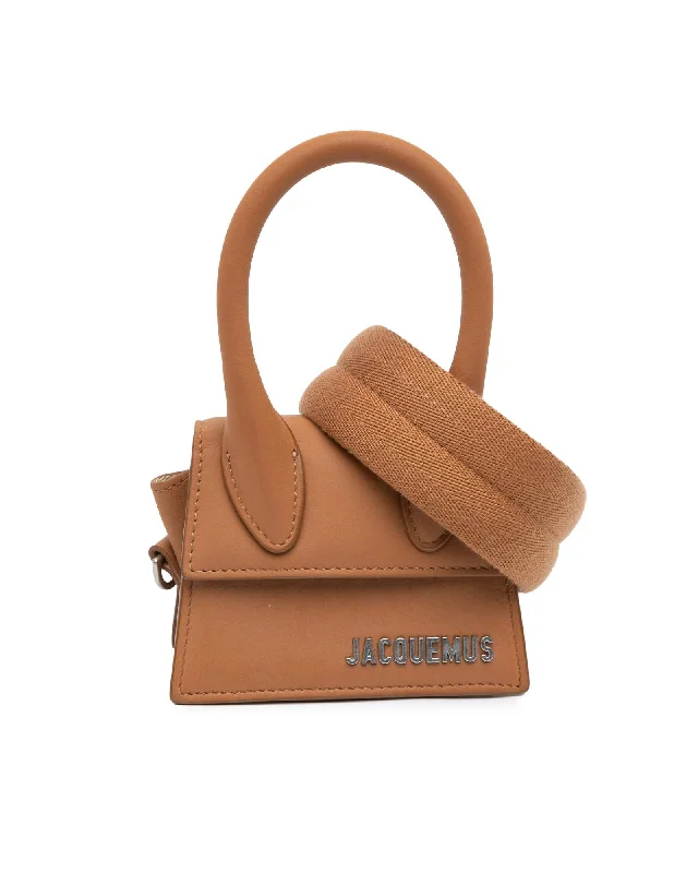 Mini Leather Bag with Rolled Handle and Detachable Strap