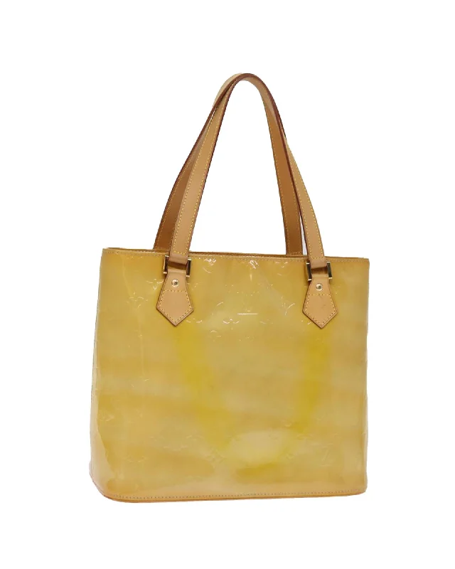 Beige Patent Leather Hand Bag with Dust Bag