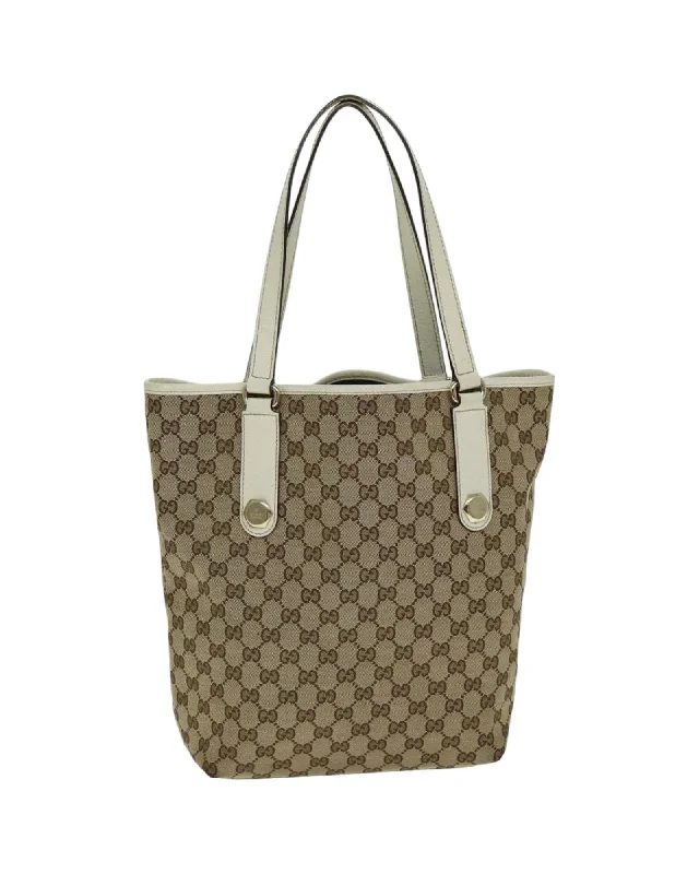 GG Canvas Tote Bag with Handles - Beige