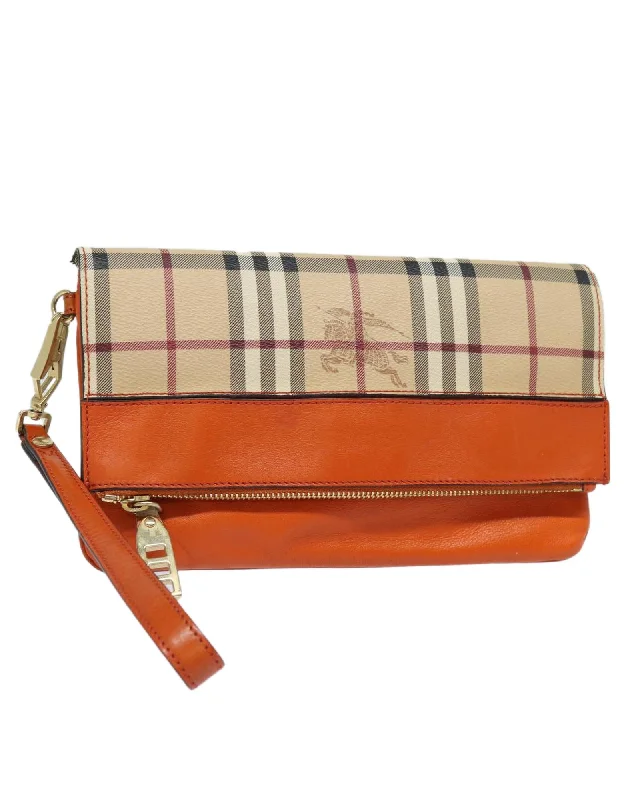 Nova Check PVC Leather Clutch Bag