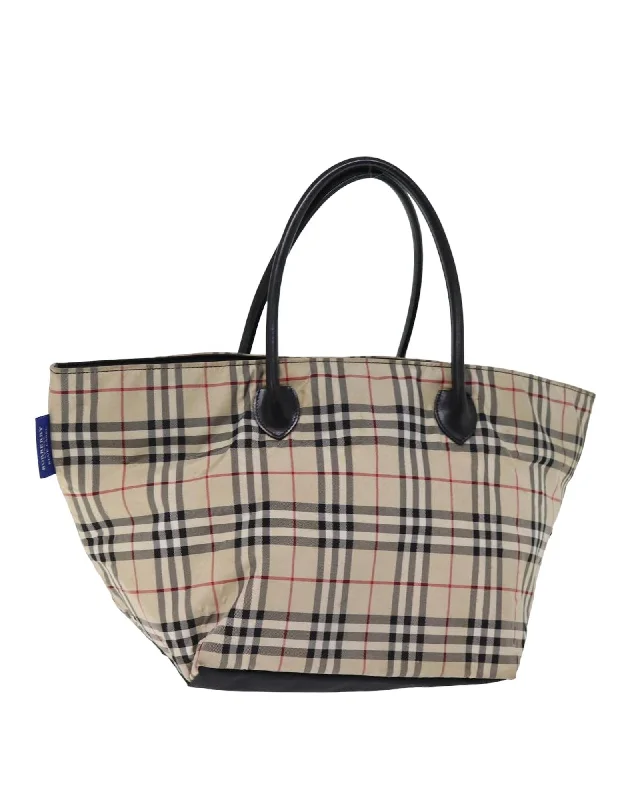 Nova Check Nylon Tote Bag with Handle