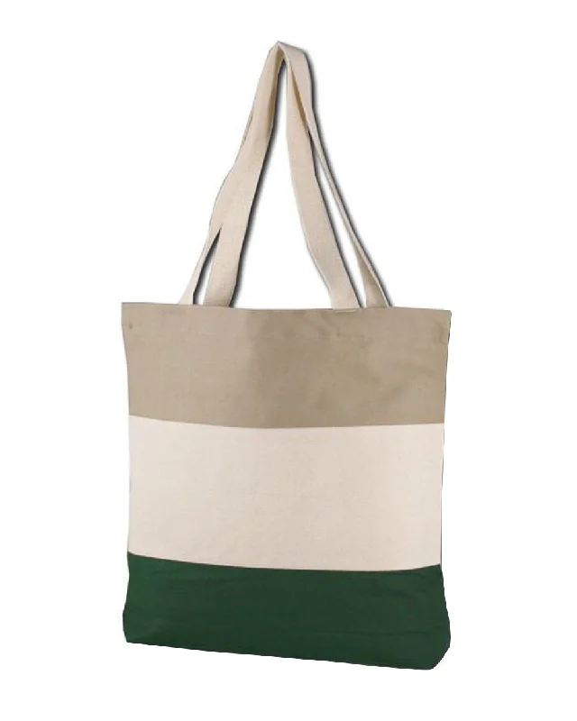 Tri-Tone Canvas Shopping Tote Bag - TG259