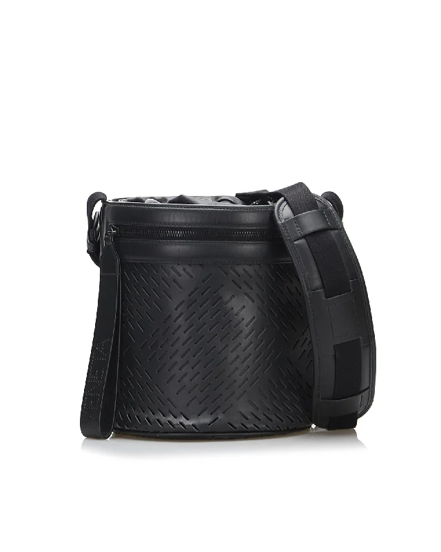 Perforated Leather Paper Bucket Bag