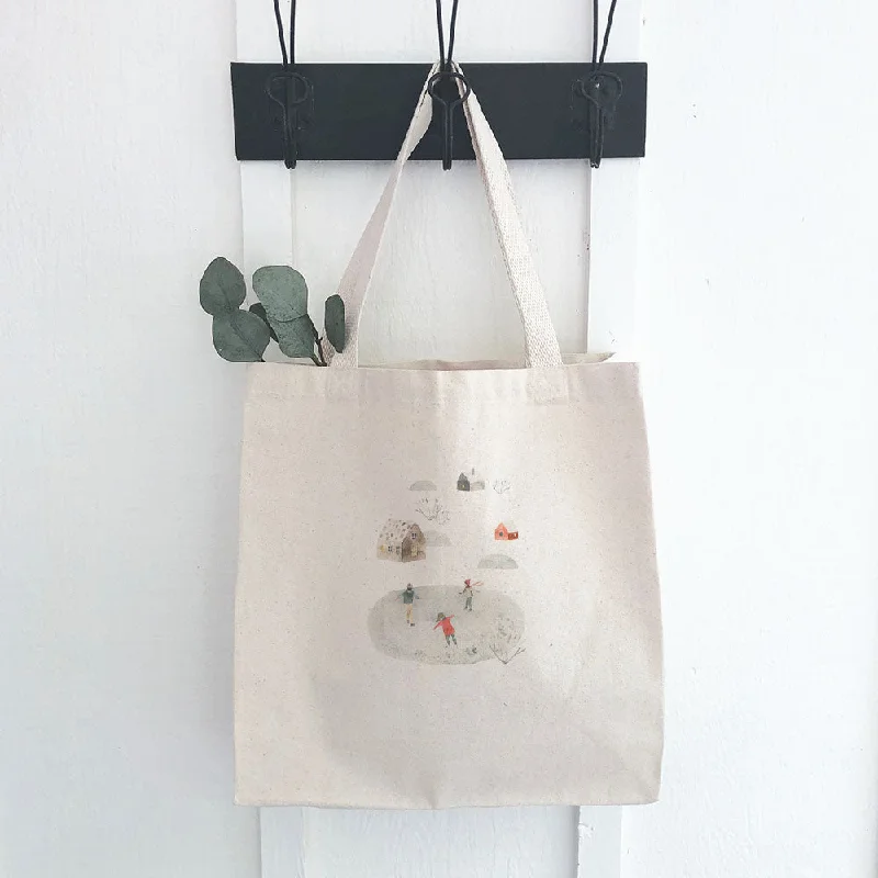 Watercolor Ice Skating - Canvas Tote Bag