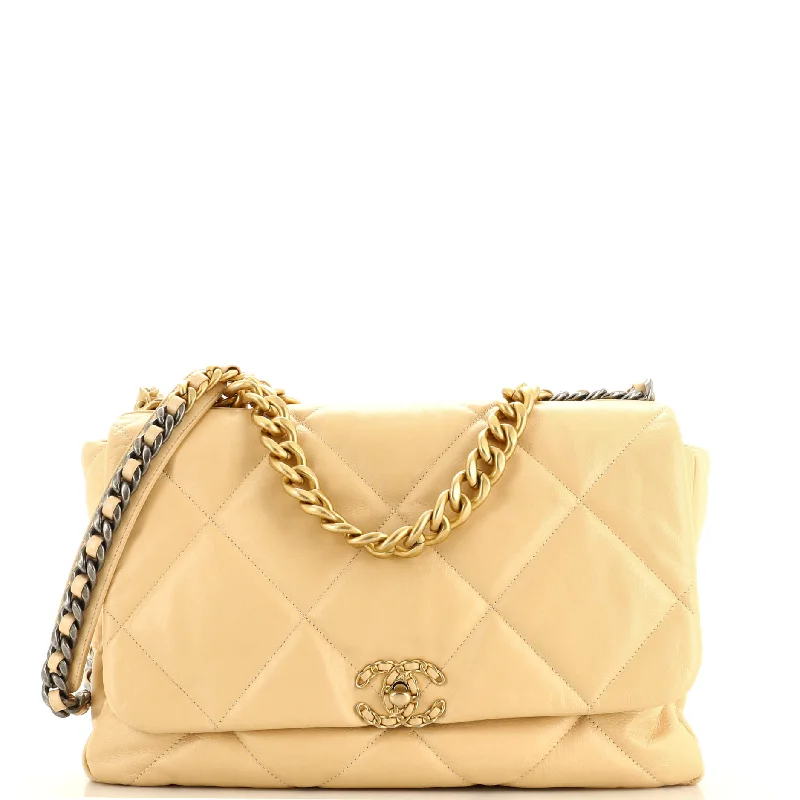 19 Flap Bag Quilted Leather Maxi