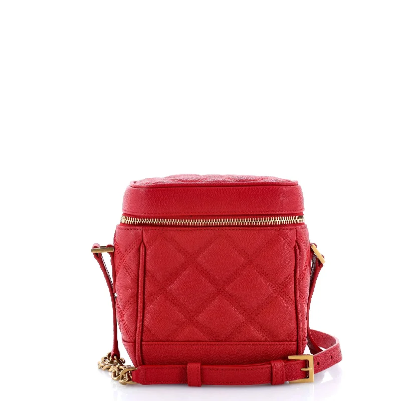 80's Vanity Bag Quilted Leather