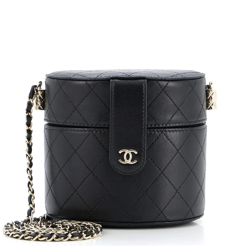 CC Allure Vanity Case with Chain Quilted Lambskin Small