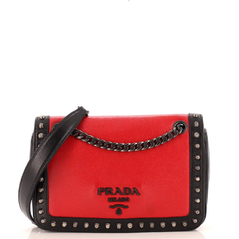 Chain Flap Bag Studded Glace Calf Small