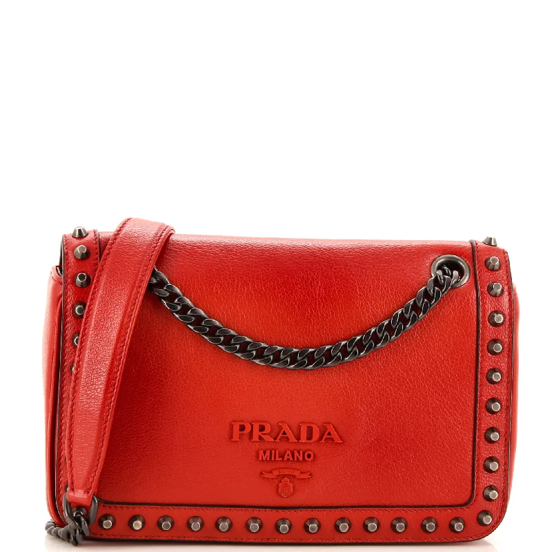 Chain Flap Bag Studded Glace Calf Small