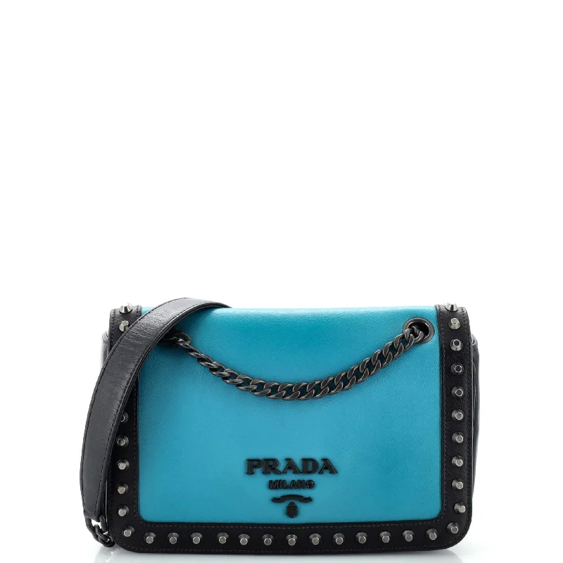 Chain Flap Bag Studded Glace Calf Small