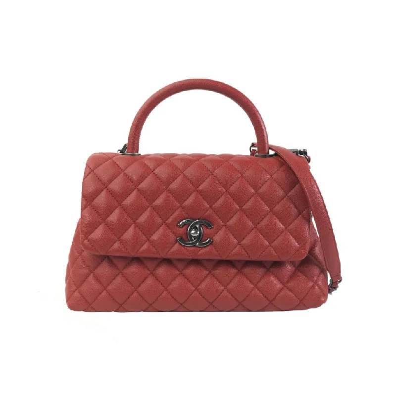 Chanel Coco Handle Medium Red Caviar