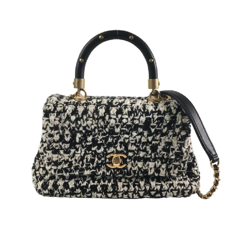 Chanel Tweed Coco Handle Black Tweed