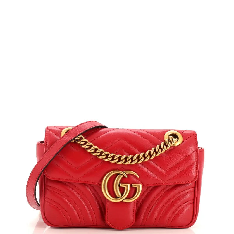 GG Marmont Flap Bag Matelasse Leather Mini