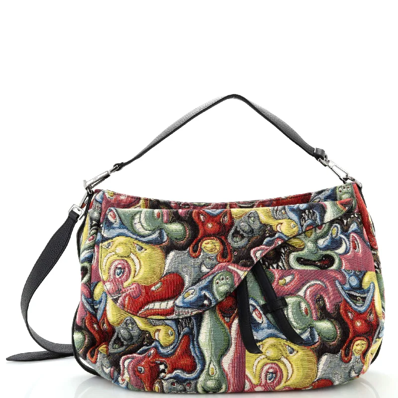 Kenny Scharf Saddle Soft Bag Jacquard Printed Canvas