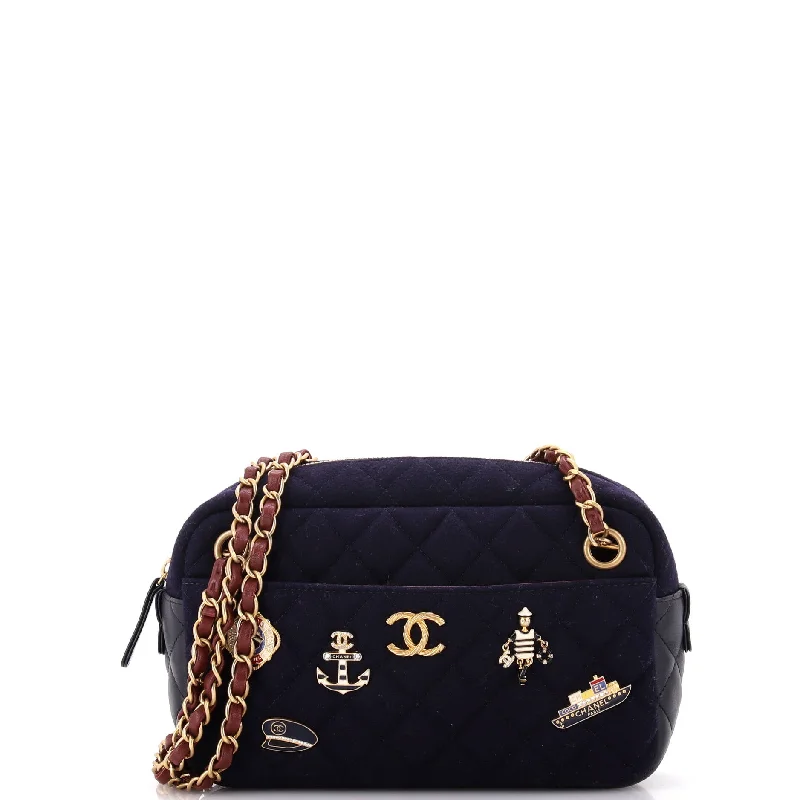 Paris-Hamburg Charms Camera Bag Quilted Wool and Lambskin Small