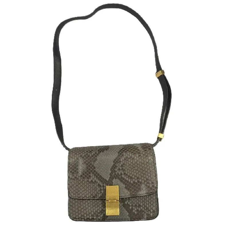 Pre-Loved Python Box Luxury Bag In Grey