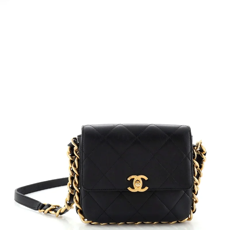 Side Note Flap Bag Quilted Lambskin Mini