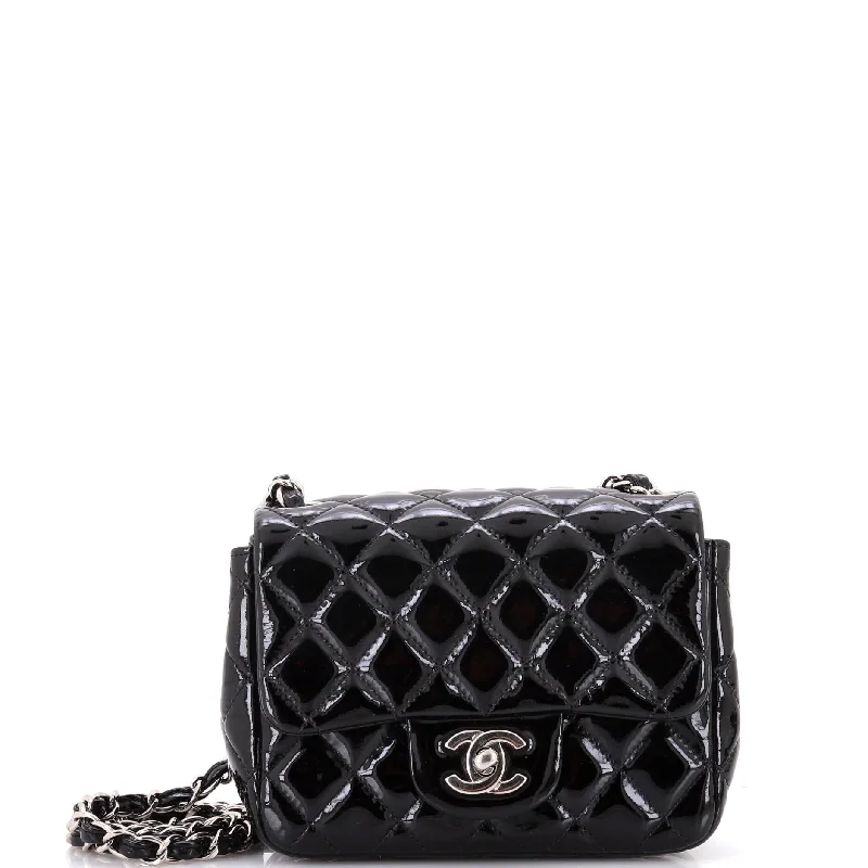 Square Classic Single Flap Bag Quilted Patent Mini