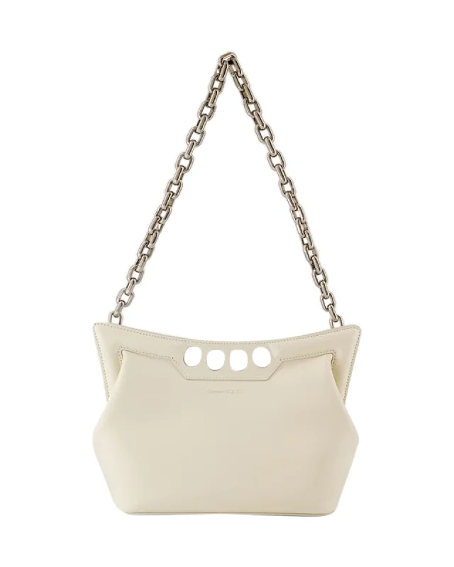 The Small Peak Hobo Bag - Alexander McQueen - Leather - Soft Ivory