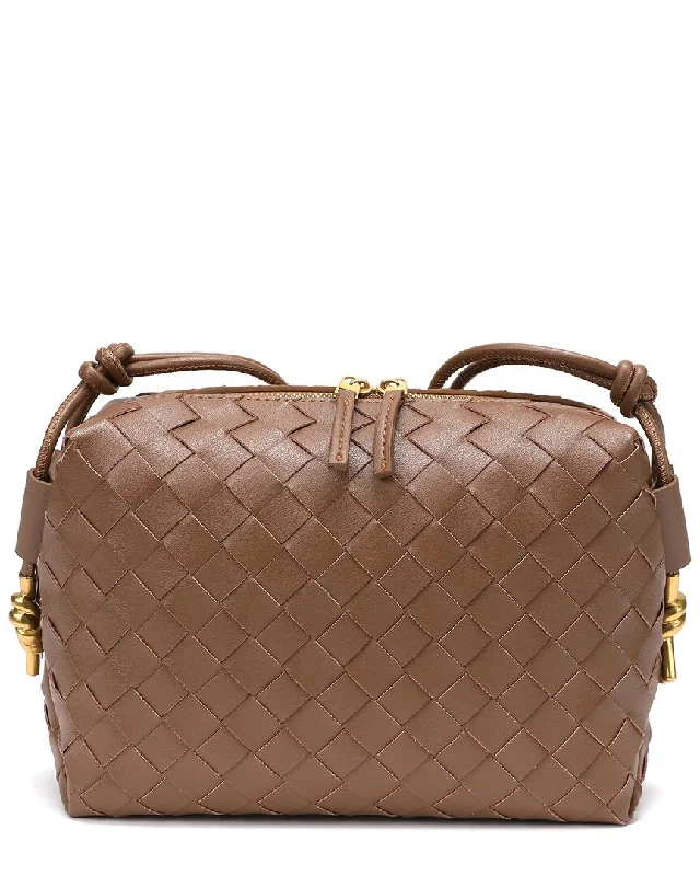 Tiffany & Fred Paris Large Hand-Woven Leather Crossbody