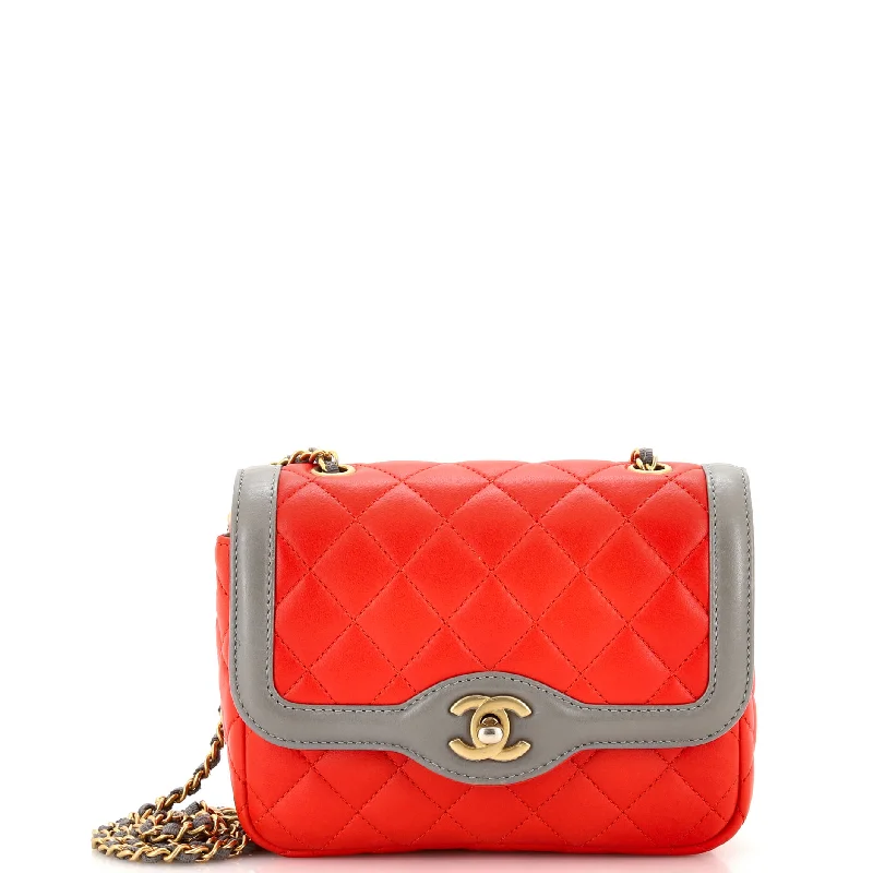 Two Tone Flap Bag Quilted Lambskin Mini