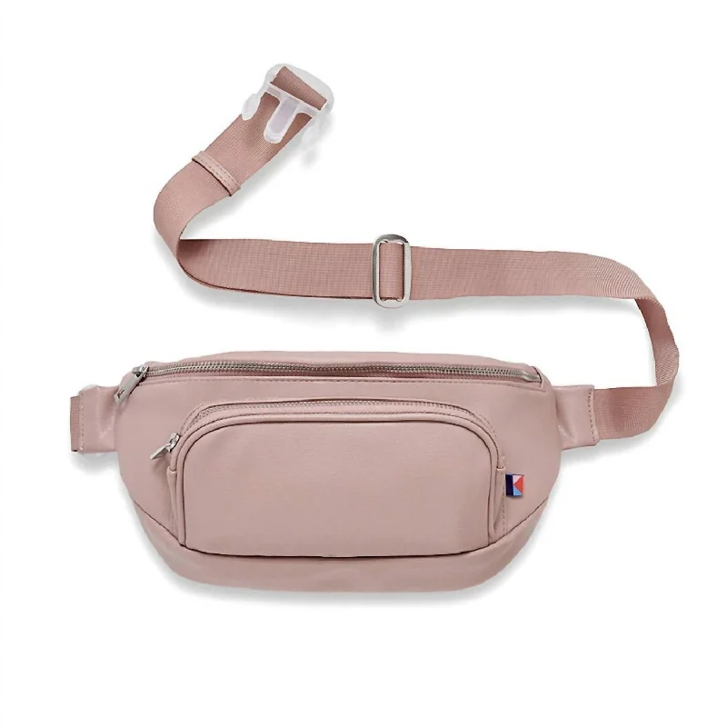 Women's Vegan Leather Fanny Pack Bag In Blush